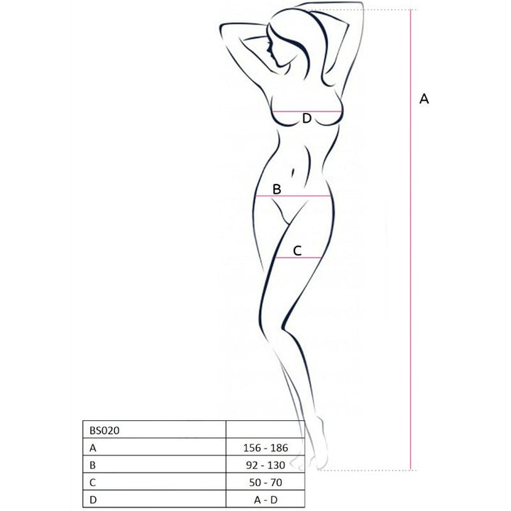 PASIÓN - MUJER BS020 BODYSTOCKING NEGRO TALLA ÚNICA