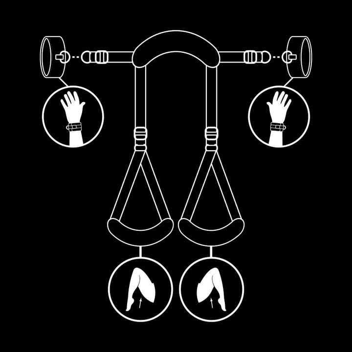 FETISH SUBMISSIVE - OPEN LEGS POSITION WITH NOPRENE LINING HANDCUFFS