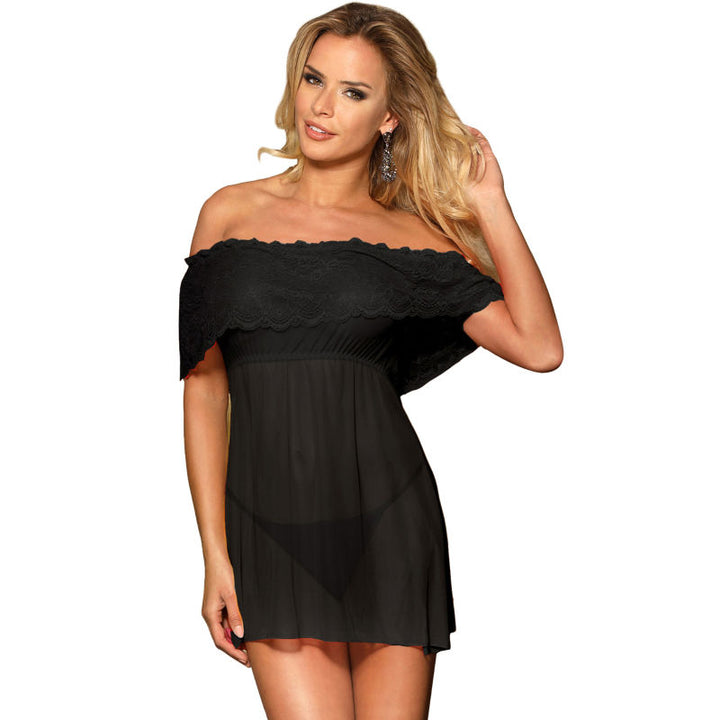 SUBBLIME - VESTIDOS VESTIDO CORTO + TANGA NEGRO L/XL