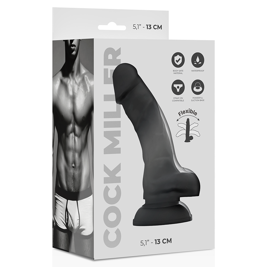 MOLINO DE POLLA - SILICONA DENSIDAD COCKSIL ARTICULABLE NEGRO 13 CM